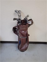 Gold clubs with bag