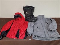 Size 10 boots and size M jackets