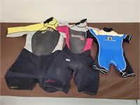 Mens, womens, and baby wet suits