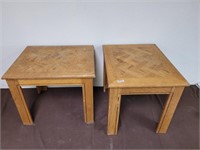 Two end tables. Good wood project