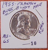 1955 Franklin Half, bug bunny, MS