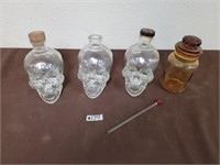 Glass skull bottles