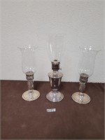 Silver plated candle stands