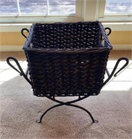 Wicker Basket with Stand