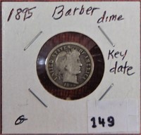 1895 Barber Dime, key date, G