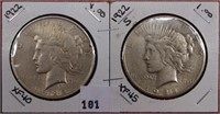 1922, 1922-S Peace Dollars