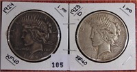 1924, 1923-D Peace Dollars