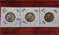 1917 T-2, 1918, 1918-S Standing Liberty .25