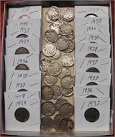 47 Buffalo Nickels, a few with no date