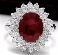 8.48 Cts Natural Ruby Diamond Ring