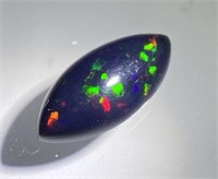 Certified 3.95 Cts Natural Black Opal