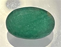 Certified 6.60 Cts Natural Oval Emerald