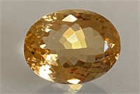 Certified 11.60 Cts Natural Oval Citrine