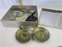 Tin Box with Ash Trays & Treasures