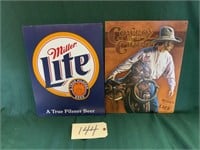 Millers Lite & Cowboy by Choice repro signs