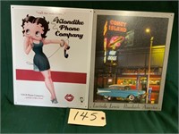 Betty Boop & 57 Chevy repro signs