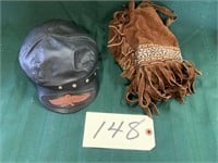 Harley Davison hat, frilled pouch