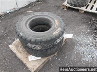 (2) SOLID FORK LIFT TIRES