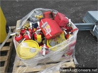 SKID LOT SHOP VAC, GAS CANS, FIRE EXTINGUISHER