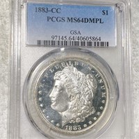 1883-CC Morgan Silver Dollar PCGS - MS 64 DMPL