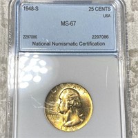 1948-S Washington Silver Quarter NNC - MS67