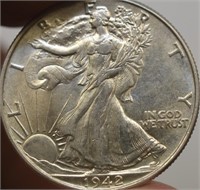 1942 US SILVER HALF DOLLAR ! SUPER NICE !