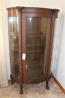Curved Glass China Hutch With Keys