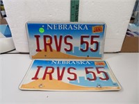 02 Nebraska IRVS 55 License Plate Set