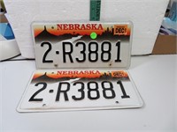 Nebraska 1997 2-R3881 License Plate Set