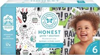 Honest Diapers,SpaceTravel&T-Rex,Size 6, 88 Count