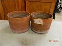 Pair of matching terra cotta planters 9" T x 12"D