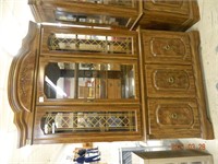 Hutch with glass top. Lighted mirror back