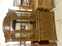 Hutch with glass top. Lighted mirror back
