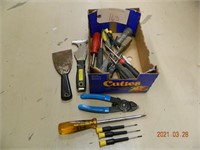 screwdrivers, putty knives, channellocks
