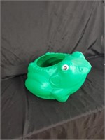 TPI Green plastic frog planter -New