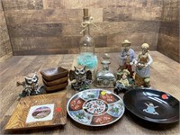 Owl Figures, Plates, Decorative Bottles, and More