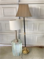 Table Lamp 28”, Floor Lamp 61”, and Mirrored Side