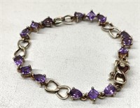 Sterling SIlver Bracelet w/ Light Purple Accents