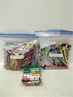 large lot of crayons and markers
