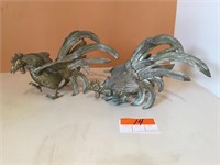 Pair of Brass Roosters (2)