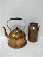copper tea kettle and can