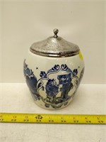 Delft blue vintage tobacco jar