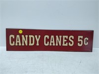 vintage Candy Canes metal sign  rare  5x19