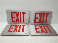 4 Exit metal frame signs 12x8"