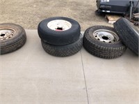 5 Tires. Variety. Three with good tread