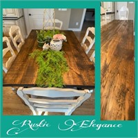 Rustic Farmhouse Table & 6 Chairs