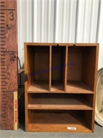 WOOD BENCH ORGANIZER, 14D X 20.5W X 26.5"T