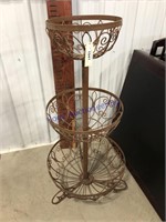 3-TIER WIRE BASKET PLANTER, 43" TALL