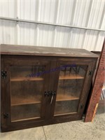 GLASS-FRONT CUPBOARD, 13 X 40.5 X 37"T