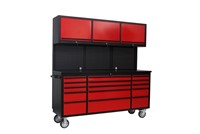 (NEW) 72 INCH RED/BLACK TOOL CABINET WITH